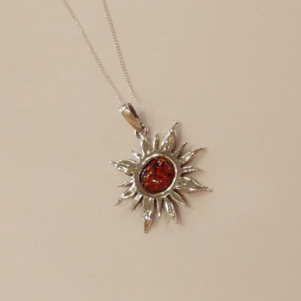 HWG-154 Pendant, Sunburst Amber $42 at Hunter Wolff Gallery